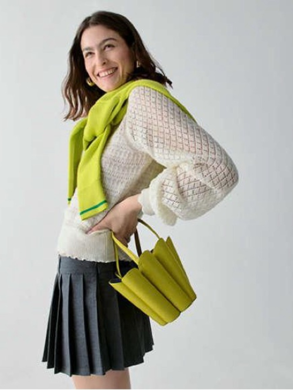 ♠️Kate Spade NY The Spade Flower Leather Bucket Bag, Lime Slice KN094 NEW NWT - Picture 9 of 9